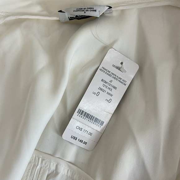 NWT BEBE DECO DOLL WHITE WRAP TOP SIZE 0 - Picture 4 of 6
